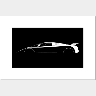 Bugatti EB110 SS Silhouette Posters and Art